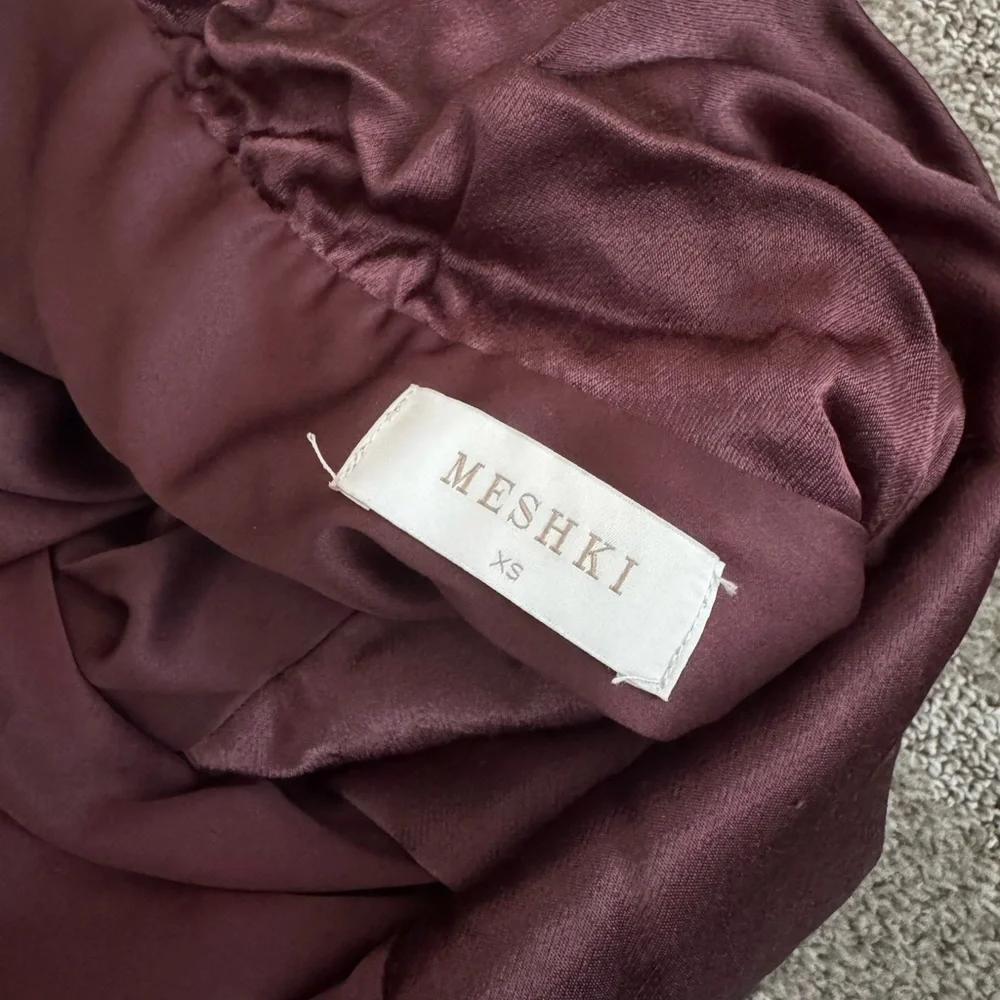 Meshki Ellison Satin Cowl Dress in Dark Chocolate Extra Small - Picture 6 of 6